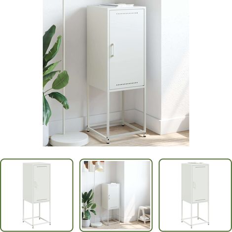 Buffet industriel -  Buffet haut blanc 36x39x107 cm acier (1/5)