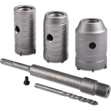scie foret, 30mm, 40mm, 50mm scie à cloche set, béton foret 350mm rallonge tige (poignée circulaire) (1/4)