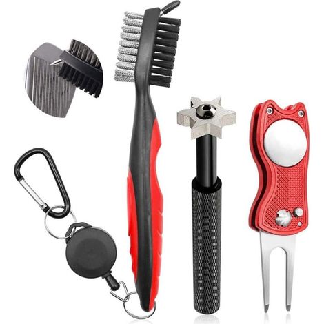 Brosse pour clubs de golf et nettoyeur de rainures de golf à six bords (U,V)