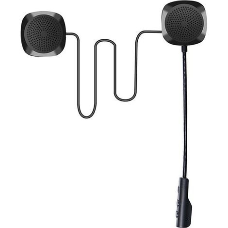 Kit mains libres Bluetooth 5.0 pour casque de moto, système mains libres sans fil, haut-parleur, contrôle des appels, microphones, écouteurs sans interférences (gris) (1/5)