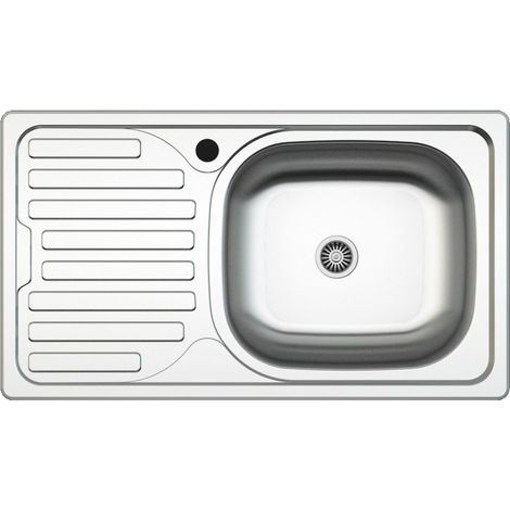 Lavello incasso SA07 una vasca con gocciolatoio sinistro 43.5x76 cm. inox