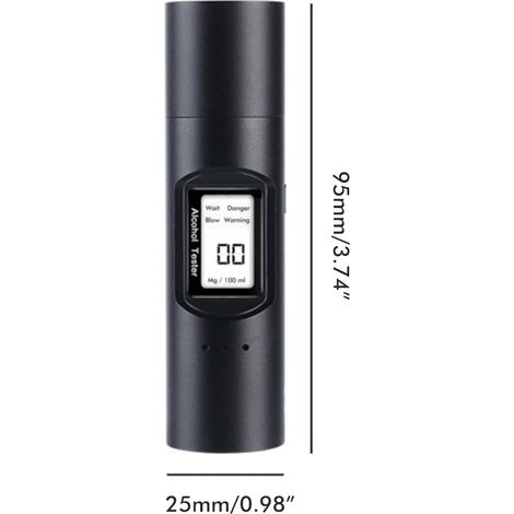 Détecteur d'alcool expiré rechargeable USB - Indicateur de taux d'alcoolémie élevé pour les lendemains de fête - Instrument de mesure de l'alcool consommé (1/5)