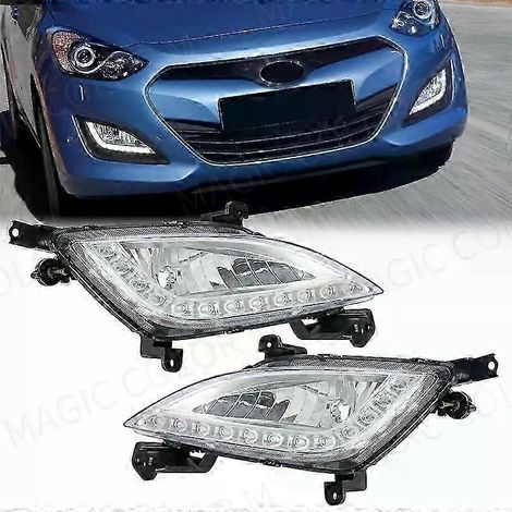 Pièce de rechange automobile, 12 V, pour feux de jour (DRL), feux antibrouillard, compatible avec Hyundai Elantra GT I30 2012 2013 2014 2015 2016-AquaForge
