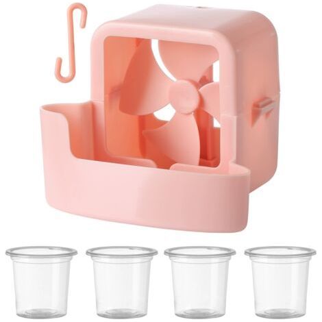 Glacière portable avec crochet (rose) - 1 ventilateur à glace pour un refroidissement rapide - Ajouter des glaçons sur la table (1/5)