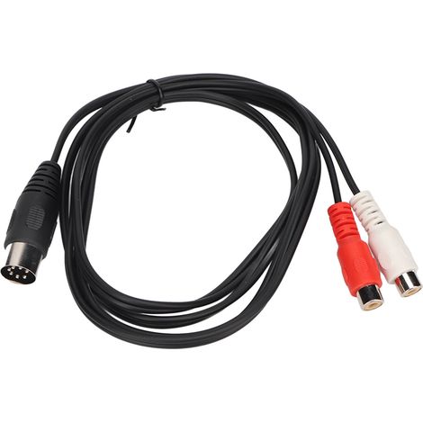 Cable adaptador de audio DIN macho de 7 pines a 2 RCA hembra, núcleo de cobre puro, 1,5 m (1/4)