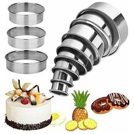 QORVA-11 PCS Emporte-Pièces Acier Inoxydable Emporte-pièces Rond Patisserie pour Les Biscuits, Cuisine pour Biscuits Pates à Sucre Gateaux Emporte 11 Tailles Différentes-Fei Yu