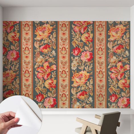 Carta da parati autoadesiva - fotomurale - decorazione parete - stile elegante - decorazione casa - Fiori colorati 152x104 cm (1/5)