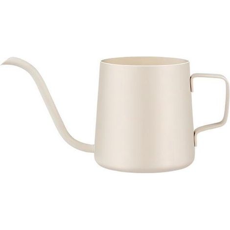 Caffettiera a filtro in acciaio inox con beccuccio stretto - adatta per casa, ufficio, bar e ristorante - 250 ml - 16 x 7,3 cm - Bianco sporco (1/5)
