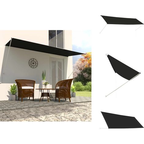 Einziehbare Markise 400×150 cm Anthrazit - Markise - Sonnenschutz - Gartensorgen - Terrasse - Balkon (1/5)