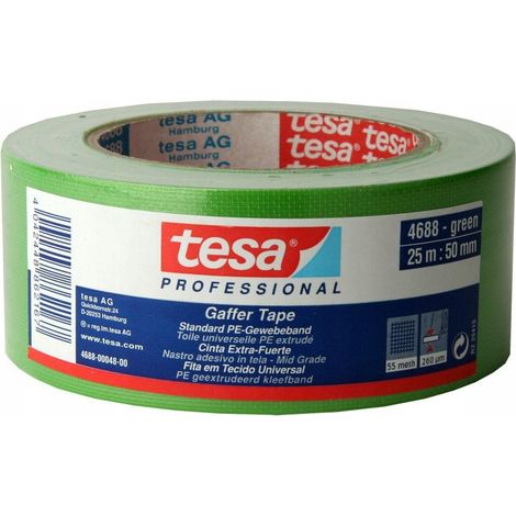 Tesa Gaffer-Reparaturband 25 m x 50 mm Grün 4688 Gewebe Wasserdicht (1/3)
