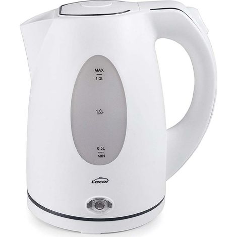 Bouilloire Lacor Blanche - 1,3 Litres [2000W - Classe d'efficacité énergétique A+]