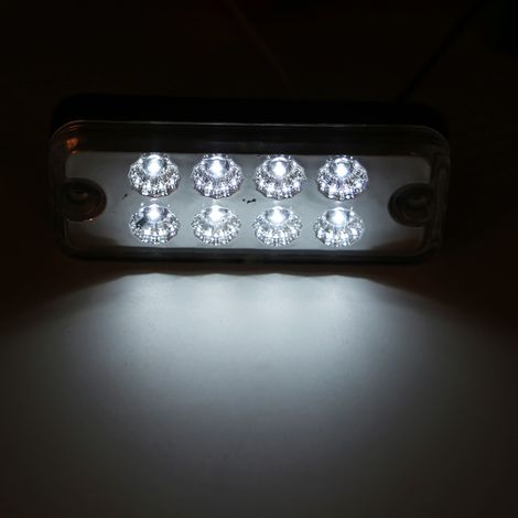 Seitenmarkierungsleuchten mit 8 weißen LEDs für Lkw, Anhänger und Begrenzungsleuchten (1/4)