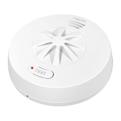 LogiLink SC0232 - Detector de Calor, Clase A1 (54 °C a 65 °C), Alarma acústica/óptica 85 dB, batería de 10 años, Color Blanco