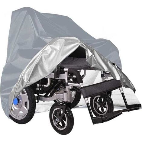 Housse de fauteuil roulant, housse de fauteuil roulant électrique, protection solaire, imperméable, anti-poussière (115x75x130cm) gris (1/4)