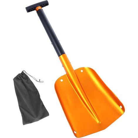 Pelle à Neige Pliante en Aluminium Amovible pour Voiture Hiver Outdoor, Outil De Déneigement Léger Paquet De Transport, Pelle De Camping Portable Multifonction (1/5)