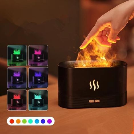 Humidificateur coloré de diffuseur d\'arôme d\'air de flamme, pour la maison, le bureau, avec la protection d\'arrêt automatique 180ml-Ywey (1/4)