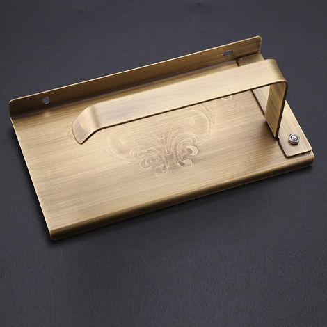 Porte-rouleau de papier toilette en laiton avec étagère téléphone, (1/5)