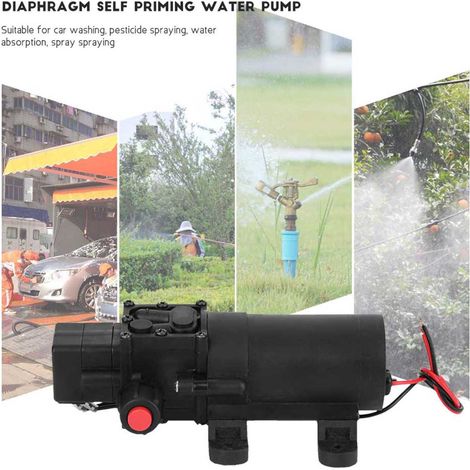 Pompe à eau auto-amorçante à membrane 24 V CC, 80 W, 5,5 L/min, avec pressostat automatique