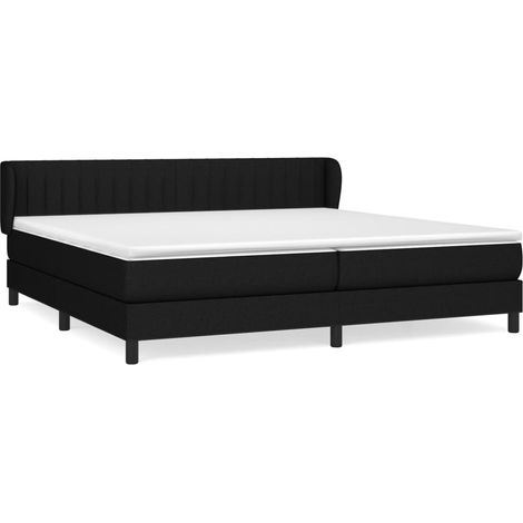Maison Exclusive - Cama box spring con colchón tela negro 200x200 (1/5)