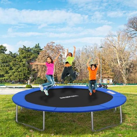 Coussin de Protection Trampoline - - 244cm - PVC+EPE - Bleu - Rembourré 15mm (1/4)