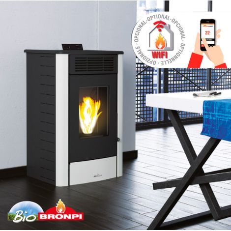 BRONPI - Estufa de Pellet Color Marfil Modelo RITA-MF de 9 kW (1/5)