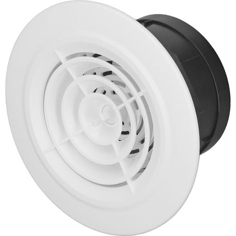 Grille d'aération ronde rotative de rechange, grille d'évacuation d'air réglable pour salle de bain et cuisine, 10 cm (4 pouces) (1/5)