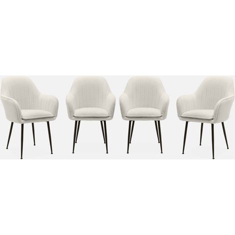 Set 4 poltrone in pelle con gambe in metallo (1/5)