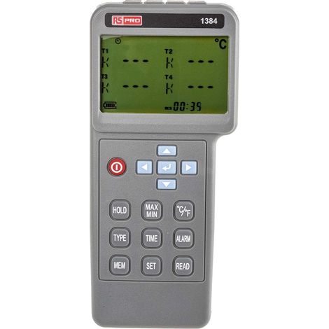 Enregistreur de données RS PRO 1384, 1361C, Température, B, C, E, J, K, L, N, R, S, T, U, 4 voies ( Prix pour 1 ) (1/5)