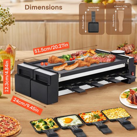 Appareil a Raclette FOHERE, Rotative Appareil Raclette 8 Personnes