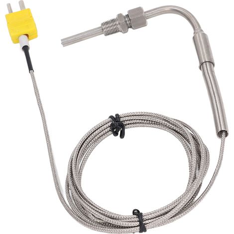 Sonde de température à thermocouple de type K, 0-600 °C, 5 x 80 mm, filetage NPT 1/8", fil de 2 m, fiche mâle (1/5)
