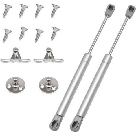 Vérins à gaz automatique gris – Lot de 2 – Charge 120N – Déplacement 12kg – Hauteur ajustable 300-500mm – Pour meubles et portes (1/2)