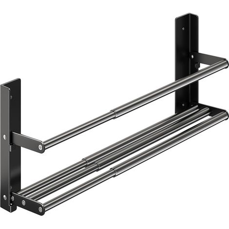 Étagère à Chaussures 2 Niveaux en Métal, Extensible 37-67 cm Porte-Chaussures Étroit Mural, Étagère Chaussures Gain Entrée Couloir ou Placard (1/5)
