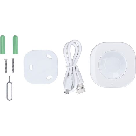 Détecteur de mouvement intelligent sans fil à piles, capteur infrarouge avec alarme et application mobile pour la maison. (1/5)