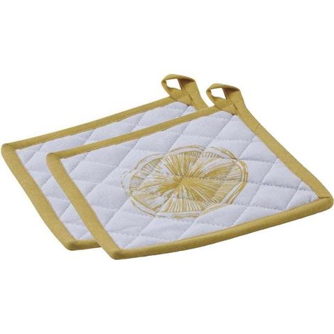 Manique en coton Citron (Lot de 2) (1/3)