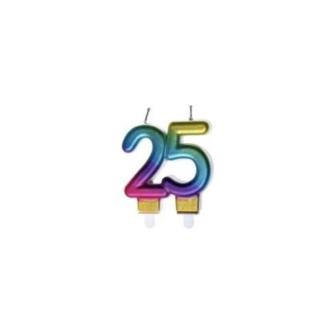 Vela de cumpleaños de 25 colores
