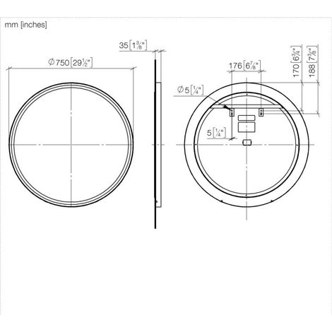 DORNBRACHT 83151979-33 miroir lumineux, rond SÉRIE NEUTRE