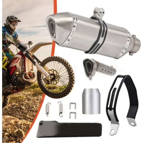 Pot d'échappement moto acier inoxydable fibre de carbone anti-rouille surface lisse universel pour tube 38mm à 51mm (1/5)