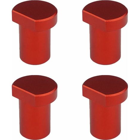 Set of 4 aluminum alloy workbench clamps for woodworking, 19mm dog hole positioning plug (19mm, red) (1/5)