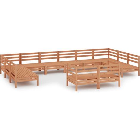 Maison Exclusive - Set Salotto da Giardino 12 pz in Legno Massello di Pino ambra