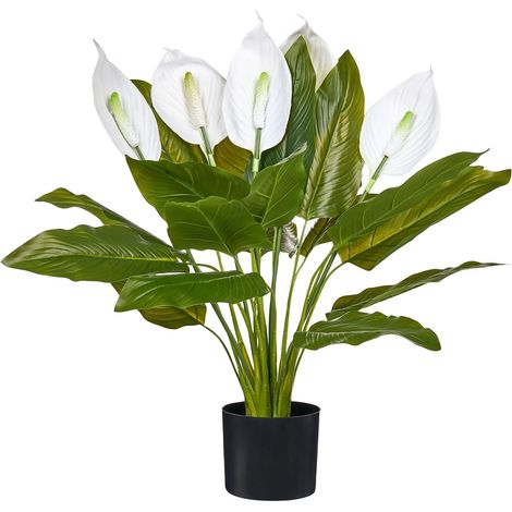 Pianta artificiale in vaso per interni in plastica Vaso nero Spathiphyllum