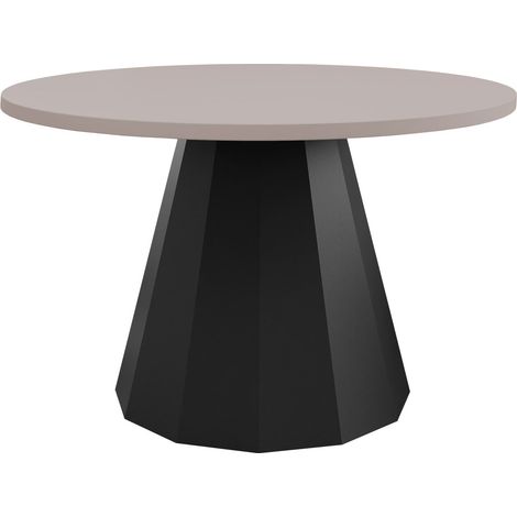 Mesa de centro Oswego 139, Negro + Cachemira, 45x0x0cm, Diámetro: 75, Aglomerado laminado, Redonda