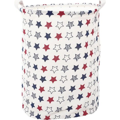panier à linge portable en tissu de coton avec cordon de (1/5)