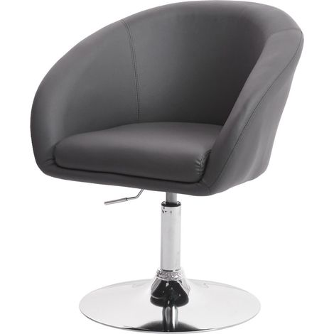 Silla de comedor HHG-247, silla de cocina, silla giratoria, sillón de salón, giratoria y regulable en altura, Cuero sintético gris (1/5)