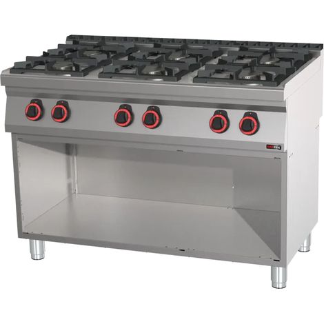 Fourneau à gaz 6x brûleur ECO avec soubassement REDFOX - SPB 70/120 G - REDFOX