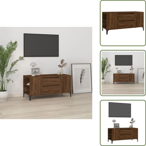 Soporte de TV - vidaXL Mueble para TV madera contrachapada marrón roble 102x44,5x50 cm - Almacenamiento para TV