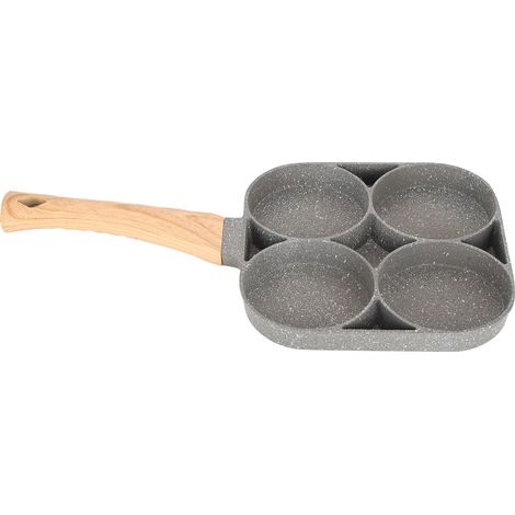 Poêle à crêpes 4 trous avec manche en bois pour plaque à induction - Accessoire de cuisine (1/5)