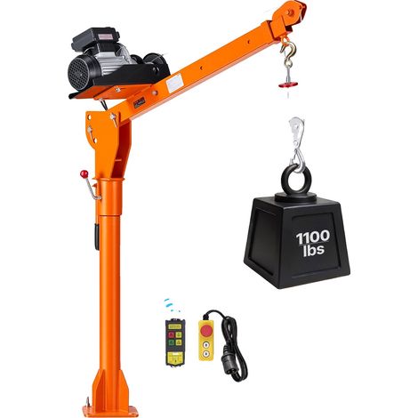 Autogru elettrica Vevor, autogru da 998 kg con verricello elettrico da 998 kg, braccio telescopico girevole a 360°, acciaio zincato (1/2)