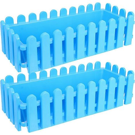 Lot de 2 jardinières décoratives rectangulaires pour fenêtre ou clôture. (1/5)