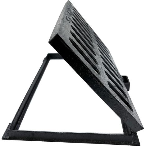 Grille de Drain avec Cadre en Fonte Ductile 480x280 mm Ouverture Libre, B125 Rectangulaire, Grille de Caniveau pour Allée et Cour, Dimensions Totales 520x380x30 mm