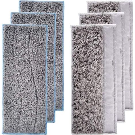 Vtizikl Lot de 6 serpillères lavables pour IRobot Braava Jet M6, comprend 3 lingettes humides et 3 lingettes sèches (1/3)